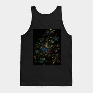 Black Panther Art - Glowing Flowers in the Dark 16 Tank Top